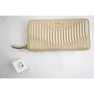 Coach Madison Gathered Leather Wallet Womens OS Bone Cream 46481